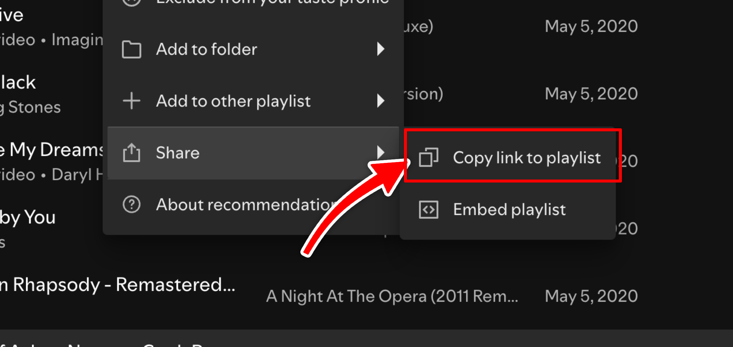 Copy the Spotify playlist URL